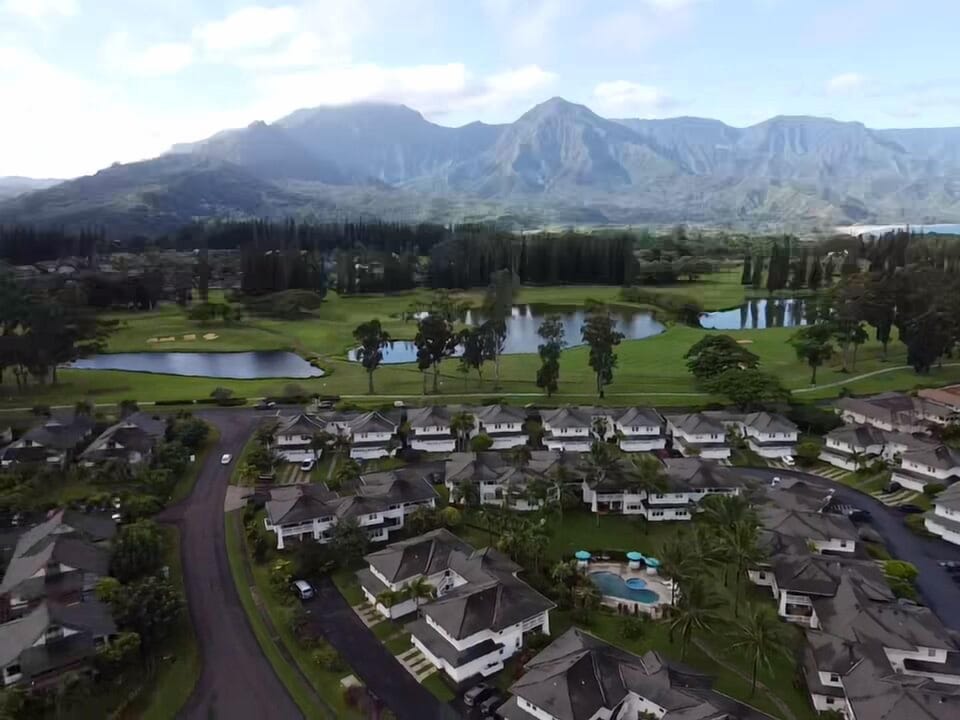 Ariel view of The Plantations at Princeville