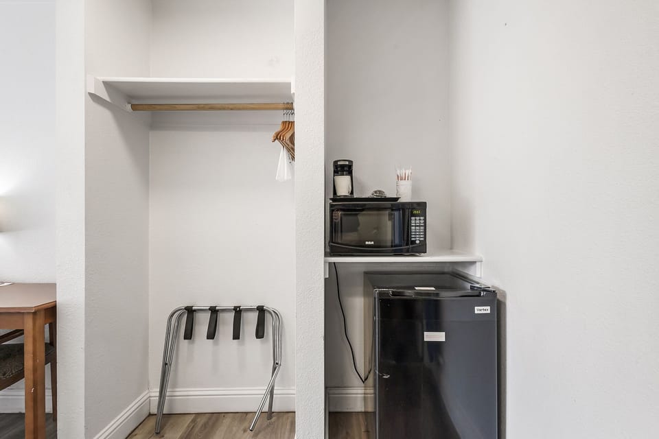 Desk, blackout drapes, iron/ironing board, free WiFi