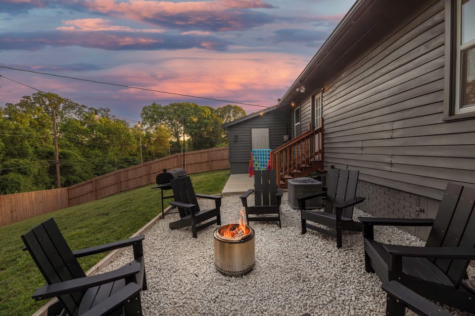 Unwind by the firepit after a day exploring the city