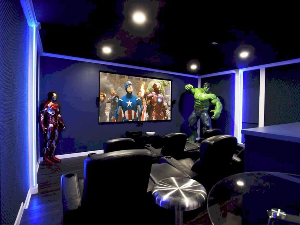 Avengers Themed Movie Theater-120" Screen-Bose Surround Sound