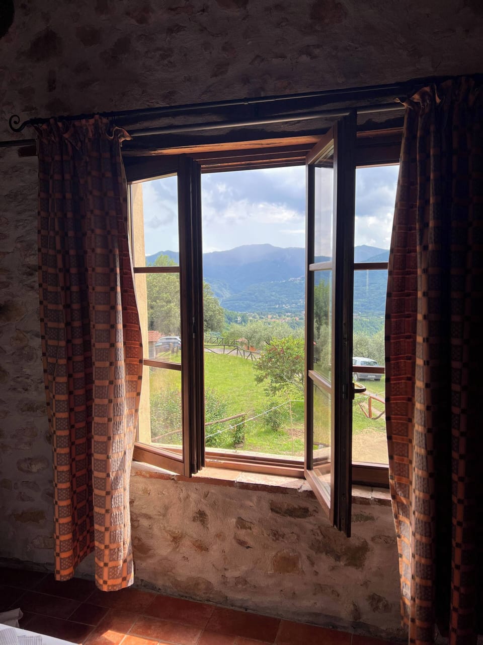 View out the upstairs bedroom window to the South. 