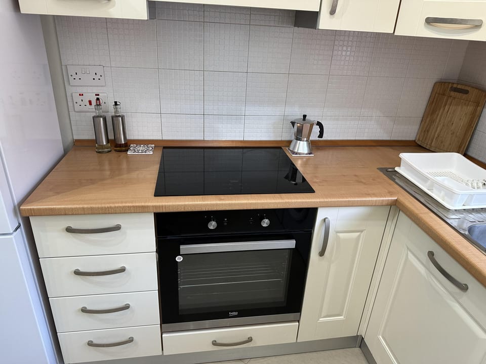 Apartment | Private kitchen | Fridge, microwave, oven, stovetop