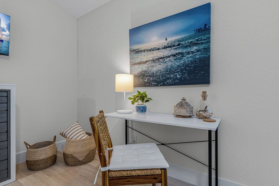 Dedicated work space in main bedroom