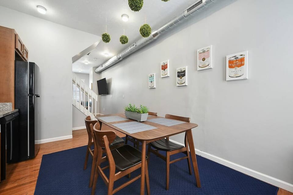Dine in style at this charming kitchen table.