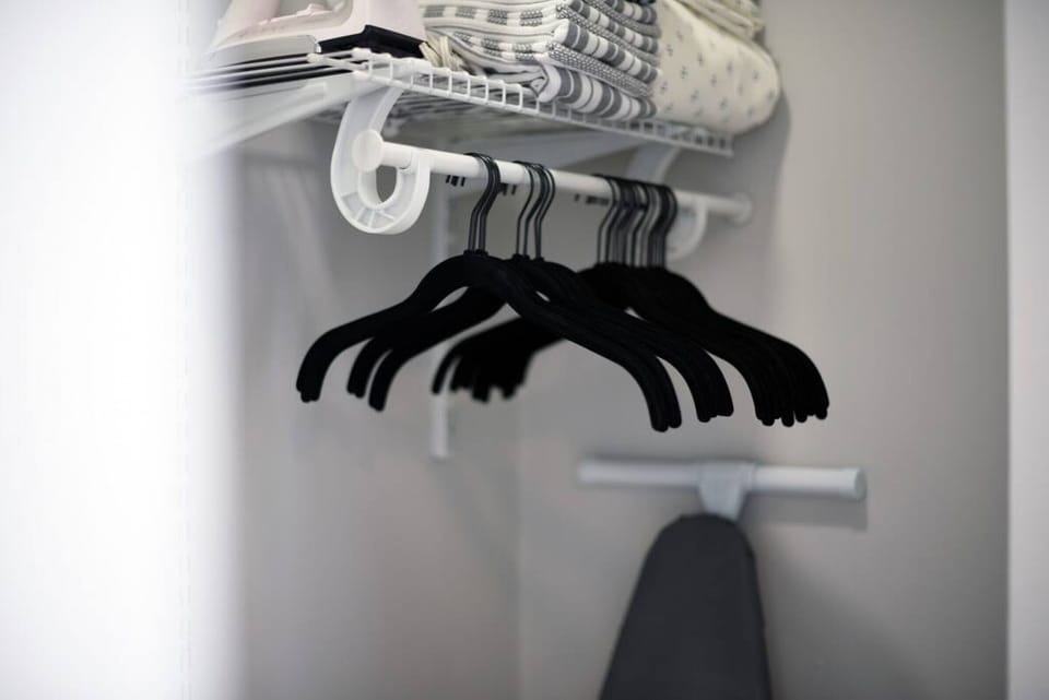 Plenty of hangers to keep your clothes organized.