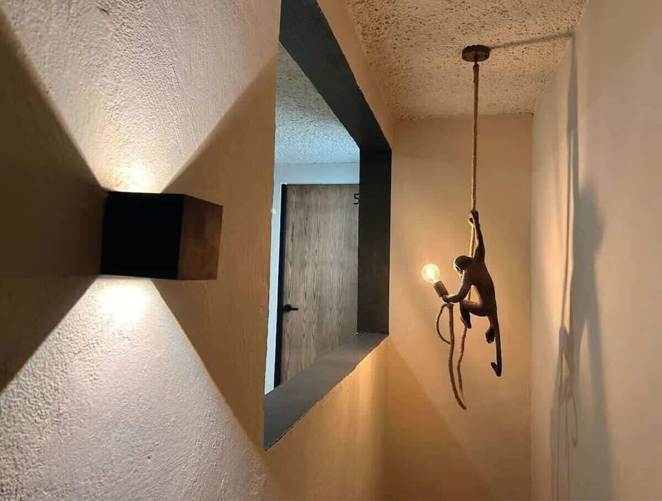 Entrance hallway with artwork