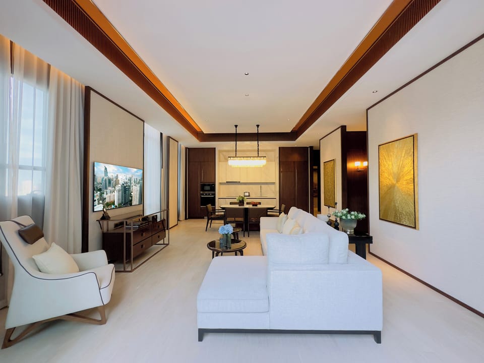 SILQ Penthouse (With Plunge Pool) | Living area | 65-inch Smart TV with digital channels, TV