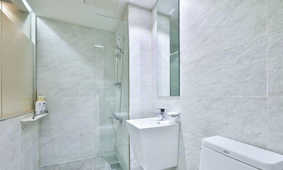 Premium Double Room | Bathroom | Shower, free toiletries, hair dryer, bathrobes