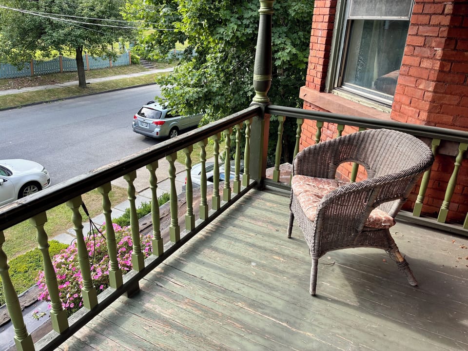 patio facing the street