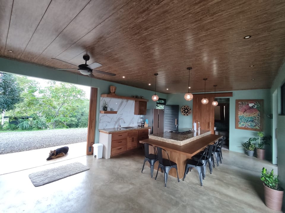 Kitchen area and full bath entrance.