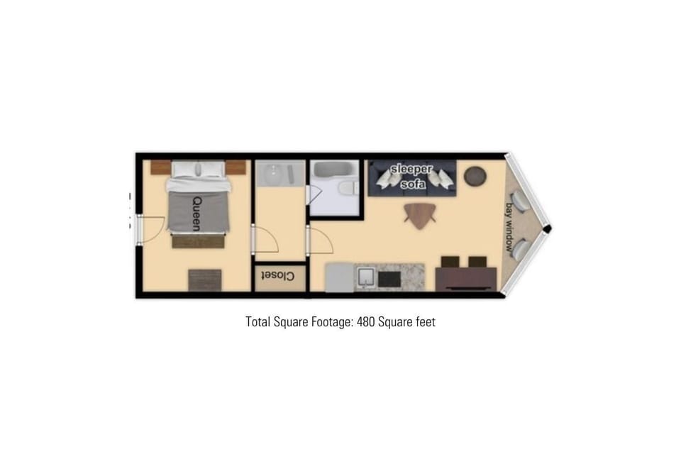 Condo, 1 Bedroom | Floor plan
