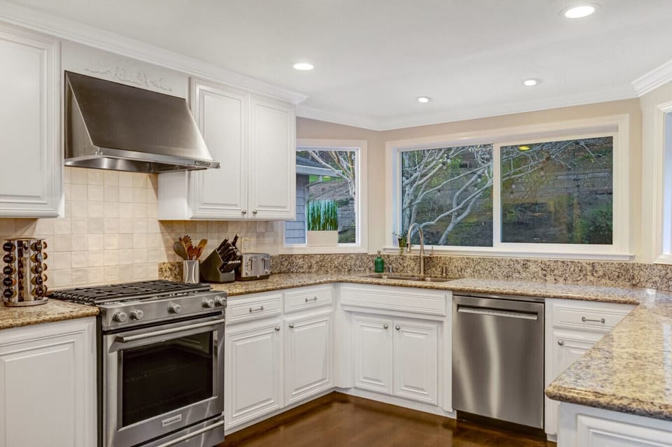 ​​Stocked kitchen for preparing family meals. New range oven (2025), new dishwasher (2025), new refrigerator/freezer (2023).