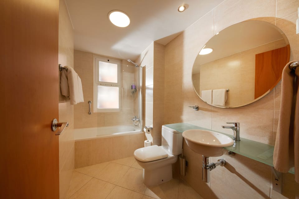 Double or Twin Room, Terrace | Bathroom | Deep soaking tub, eco-friendly toiletries, hair dryer, towels