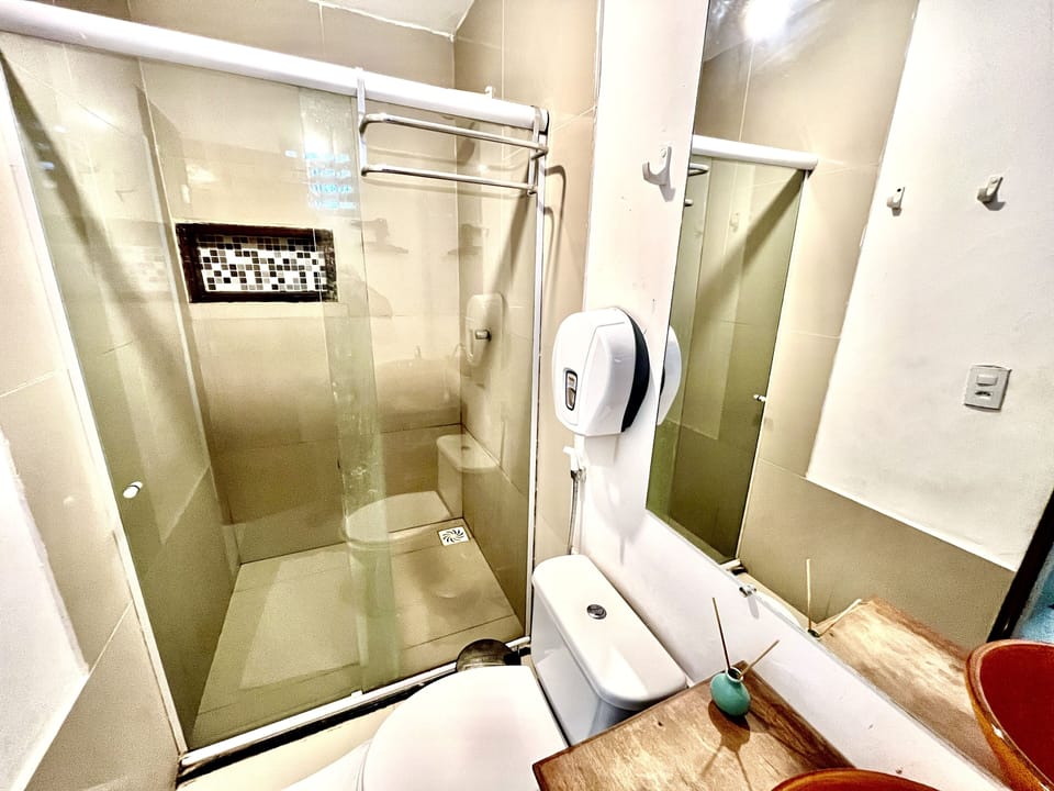 Comfort Quadruple Room | Bathroom | Shower, hair dryer, towels, soap