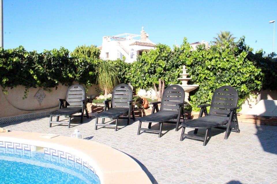 Sunbath around the private pool