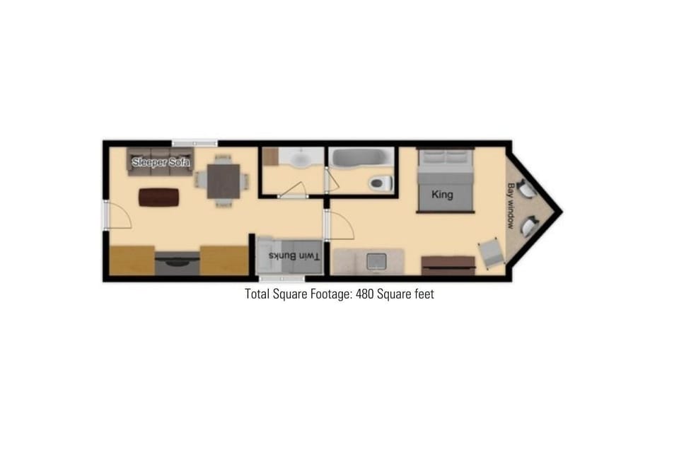 Condo, 1 Bedroom | Floor plan
