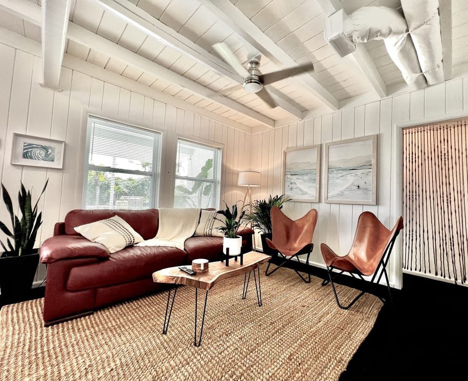 Living room - leather couch 