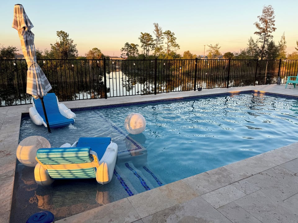 These pool loungers are ready for you to relax and sip your favorite drinks!