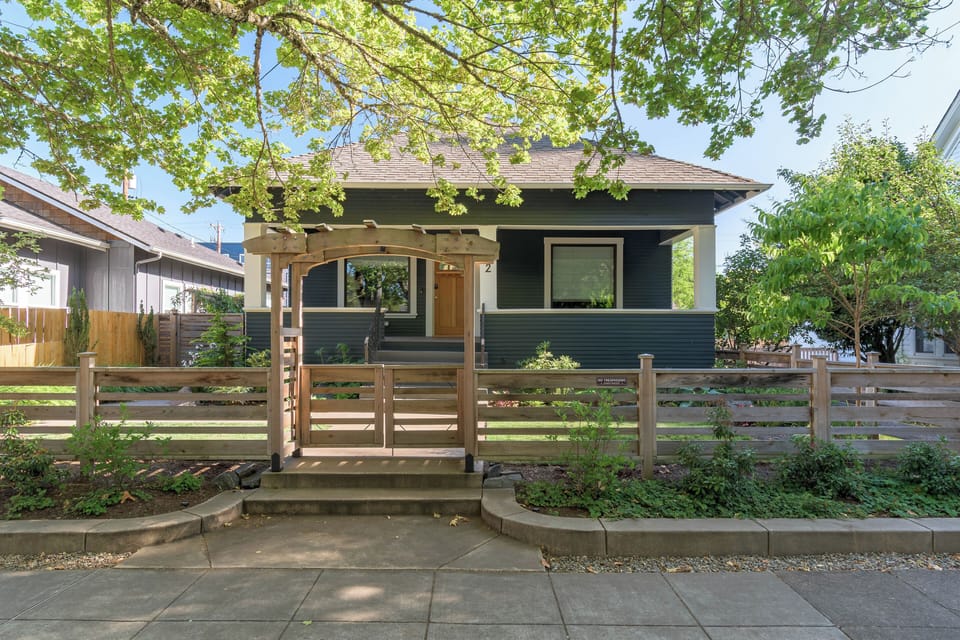 Front entry of our 1919 Craftsman cottage.