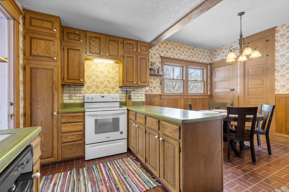 View of the kitchen.