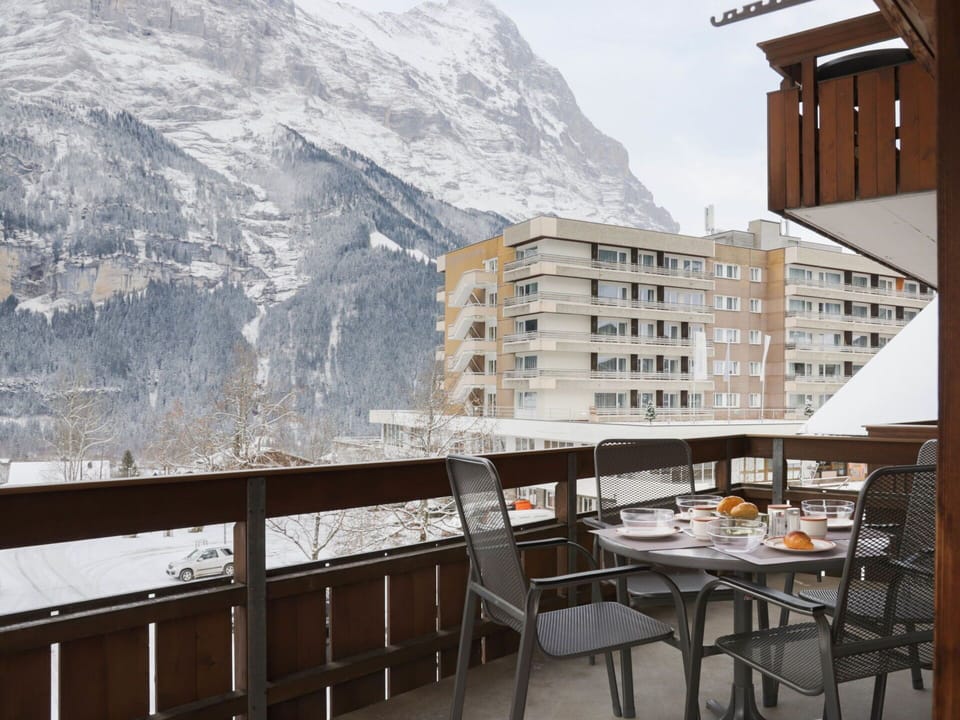 Apartment, Mountain Range, Balcony, Condominium, Glacial Landform, Alps, Winter, Snow, Freezing, Ridge