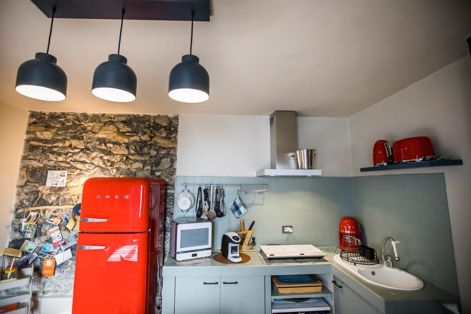 Panoramic Apartment | Private kitchen | Fridge, stovetop, dishwasher, electric kettle