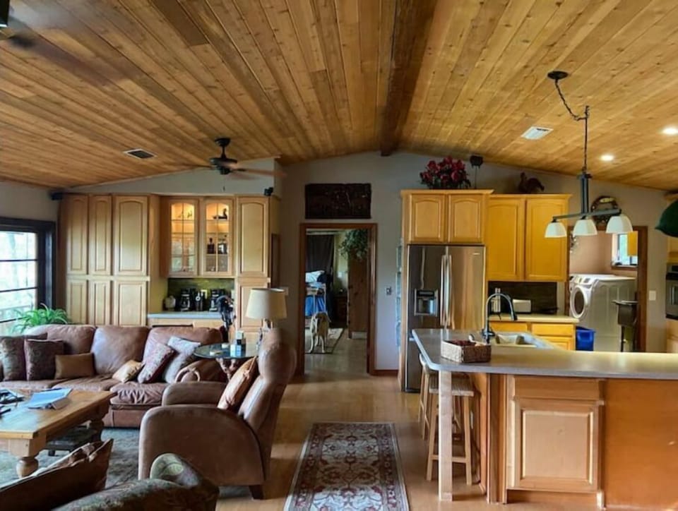 Living room kitchen common area.