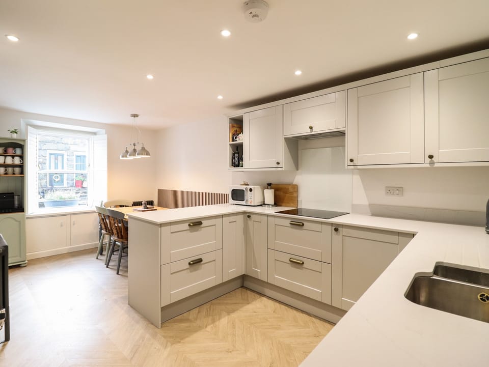 Fridge, dishwasher, electric kettle, toaster