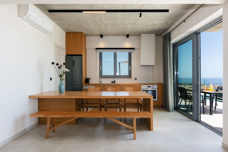 Beautifully crafted wooden dining table for a relaxed dining experience.