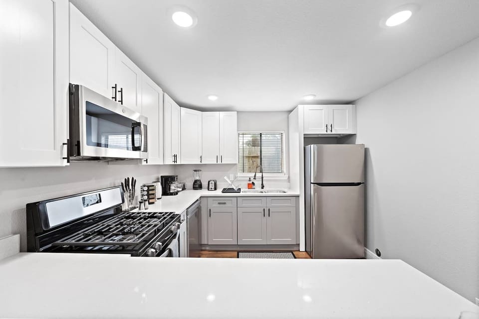 Stainless steel appliances.