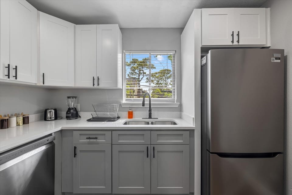 Stainless steel appliances.