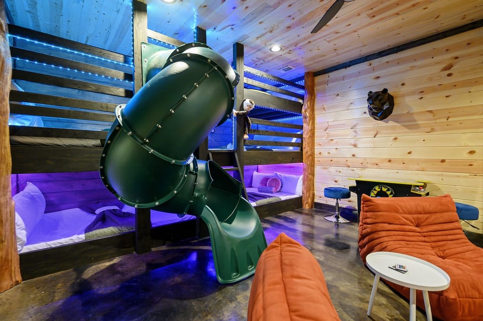 Let the kids set the mood—the LED-lit bunks turn bedtime into a colorful adventure!