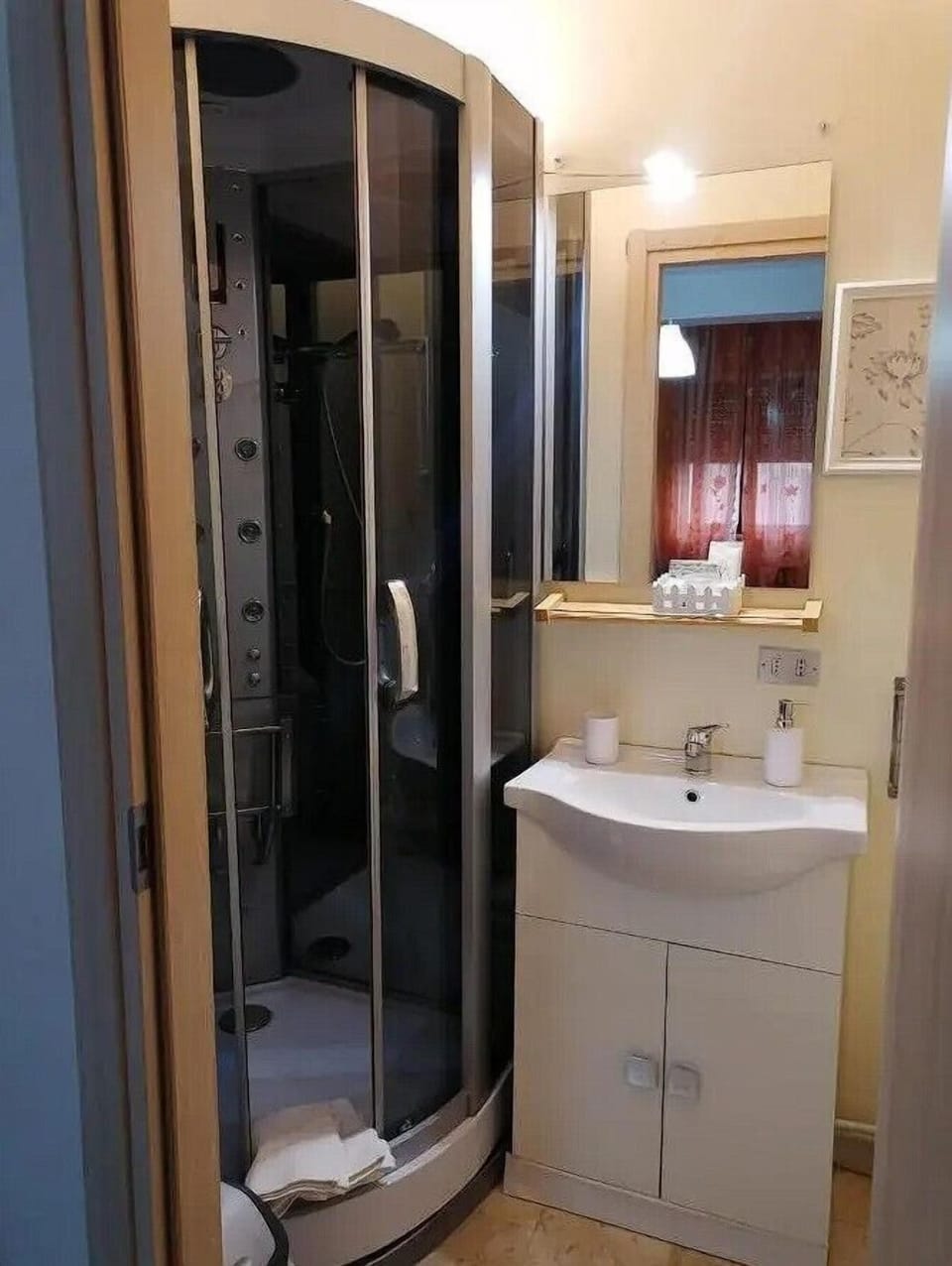 Rainfall showerhead, hair dryer, bidet, towels