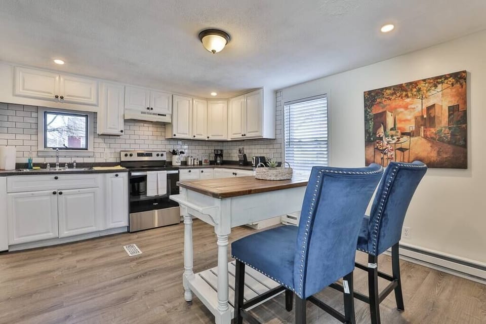 Kitchen Island Perfect for Morning Coffee & Email