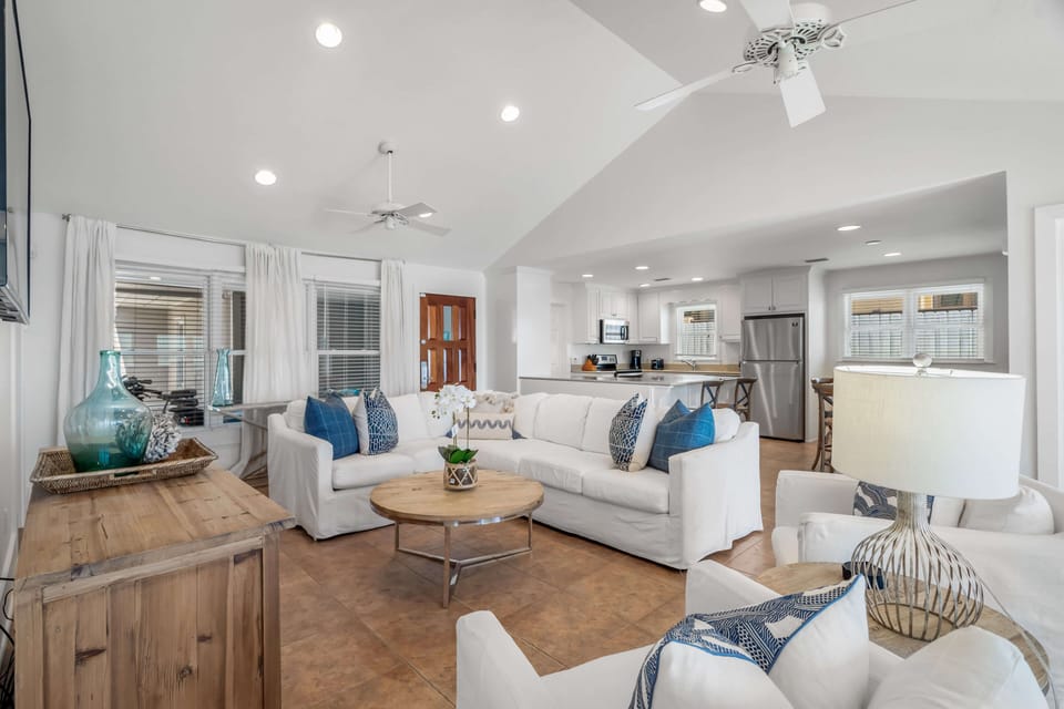 Large sectional sofa and swivel chairs for seating
