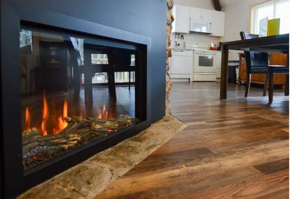 Electric fireplace in great room