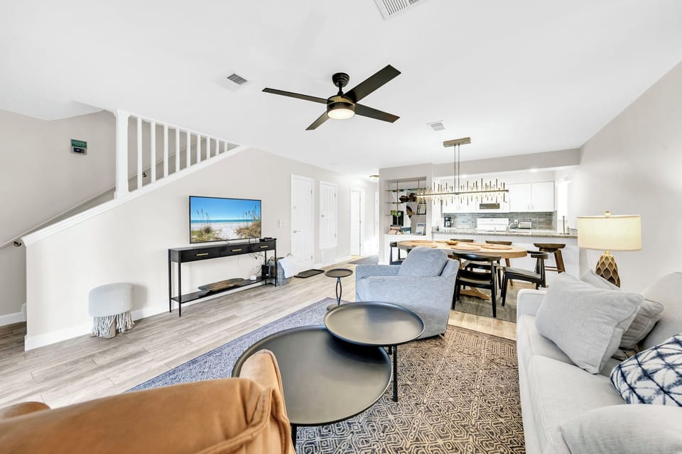Living room with flat screen