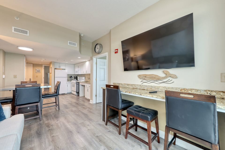 Large screen TV in living room