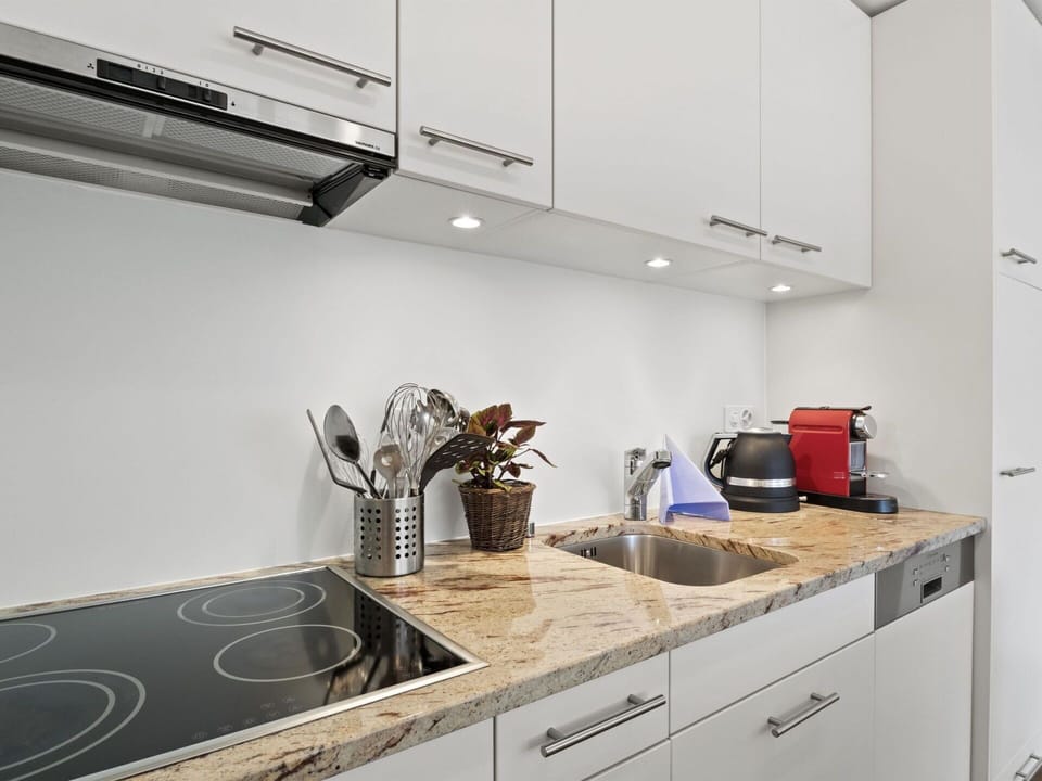 Cabinetry, Kitchen Sink, Countertop, Sink, Tap, Property, Building, Kitchen, Plumbing Fixture, Lighting