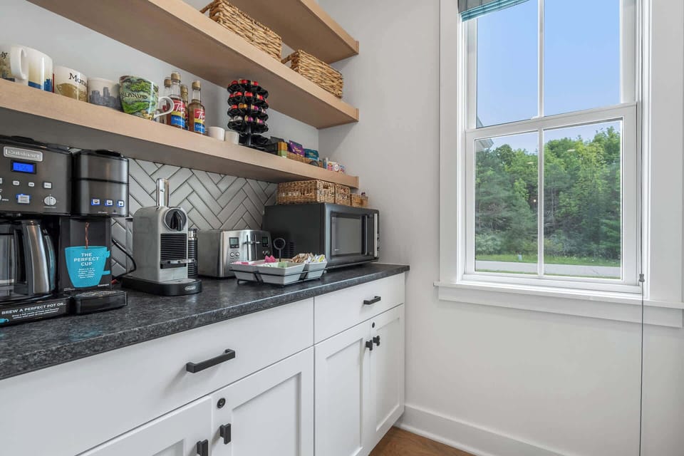 Coffee bar and microwave