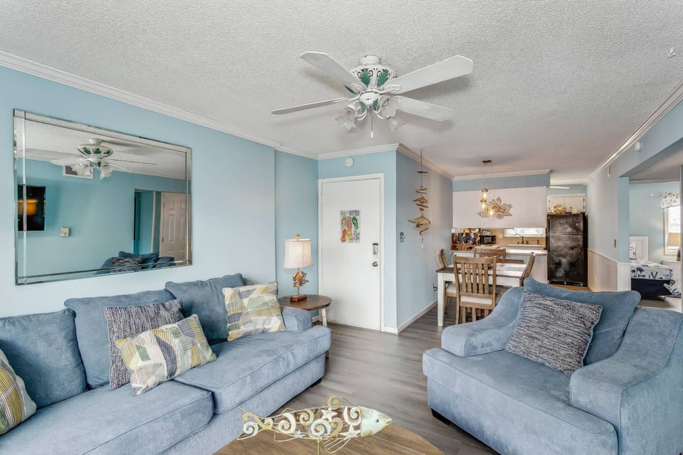 Open concept living and dining area