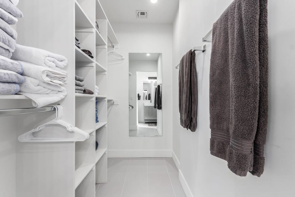 Master bedroom walk in closet