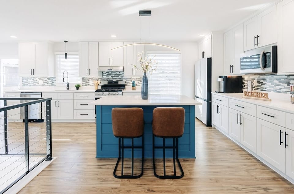 Open kitchen with center island