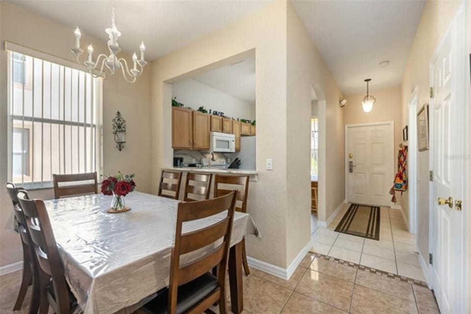 Dining area seats 8