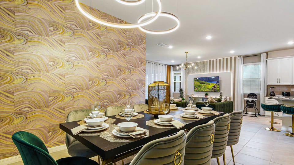 The large dining table is here for your wonderful family feast.