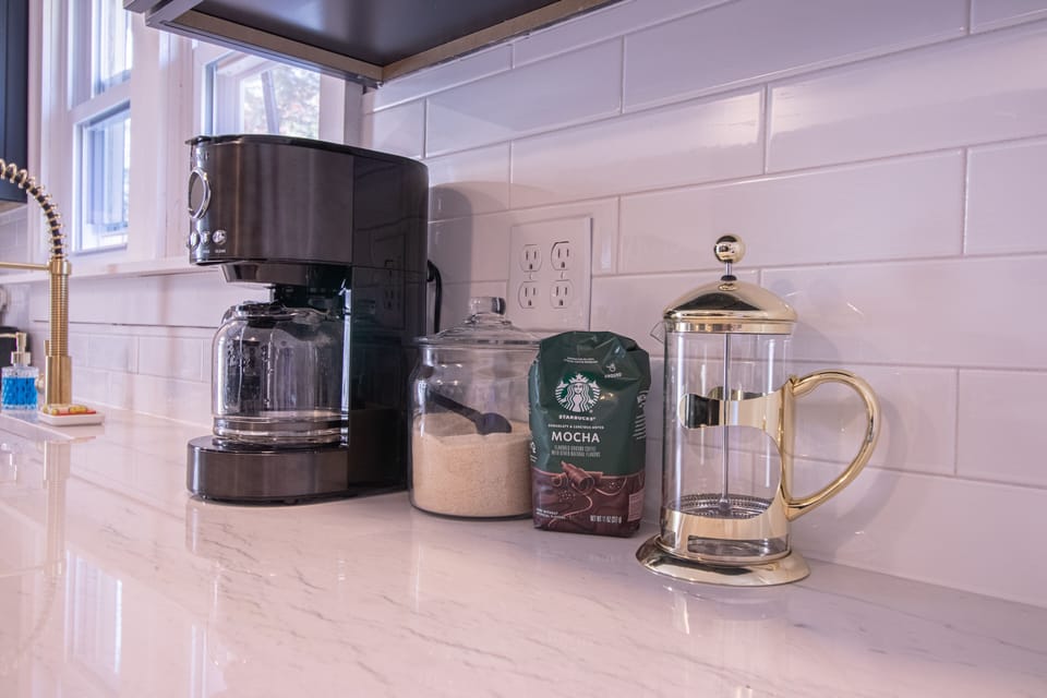The Coffee & Tea bar is stocked and always ready at Happy Minnewaska.