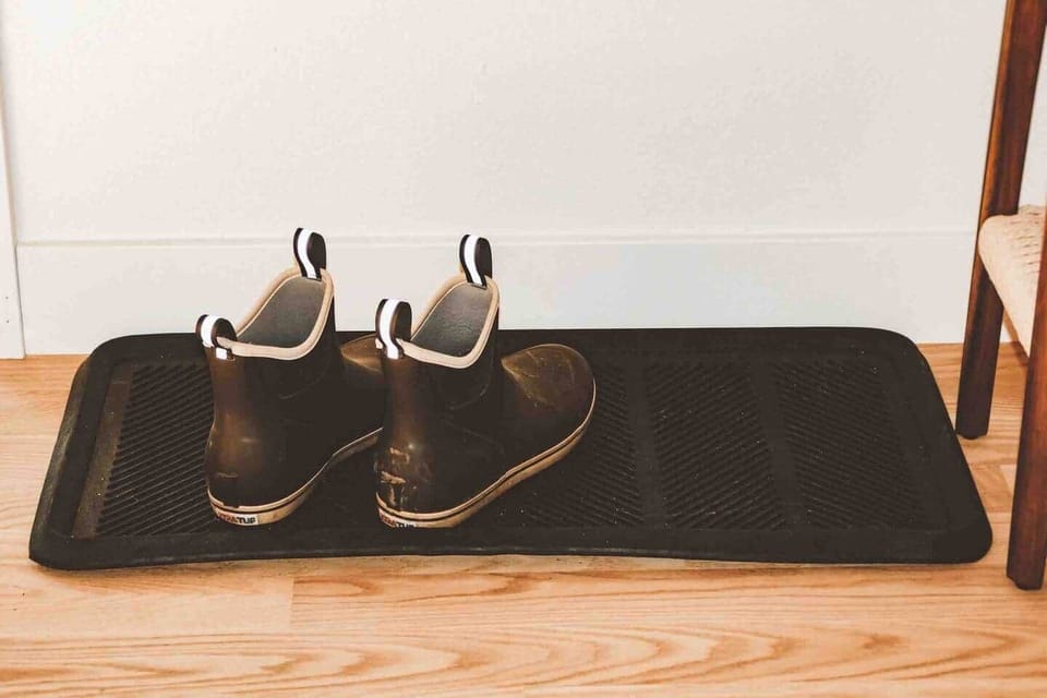 We kindly ask that you try not to wear shoes in the house given the brand new hardwood floors.