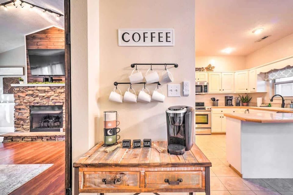 Brew your favorite morning pick-me-up in this charming, inviting space!