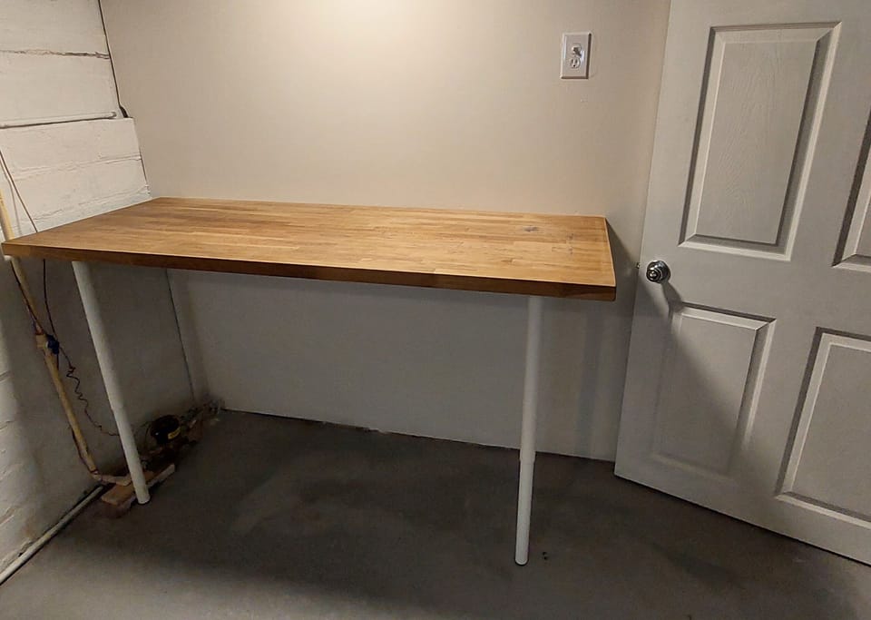 Laundry Table in basement