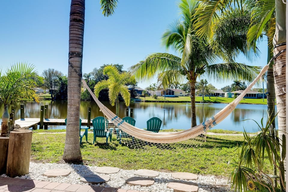 Relax in the hammock and enjoy the backyard oasis!